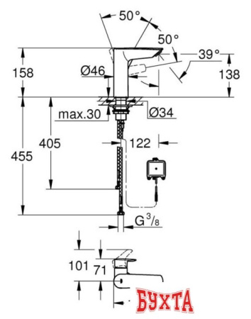 Смеситель Grohe Eurosmart 23975003