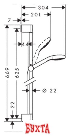 Душевой гарнитур  Hansgrohe Croma Select E [26580400]