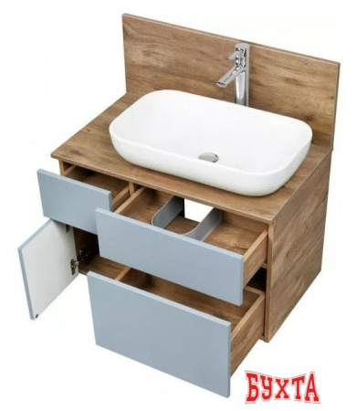 Мебель для ванных комнат Акватон Тумба под умывальник Мишель 80 (фьорд/дуб рустикальный)