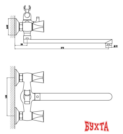 Смеситель Gross Aqua Trio 7016029С-35L(F) - Н