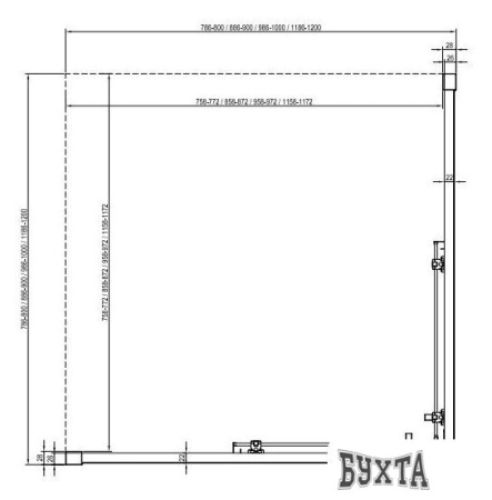 Душевая дверь Ravak BLSRV2K-90 X1XM70C00Z1