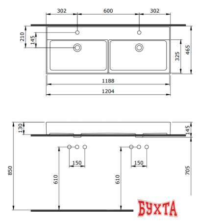 Умывальник Bocchi Milano (белый) 1393-001-0132