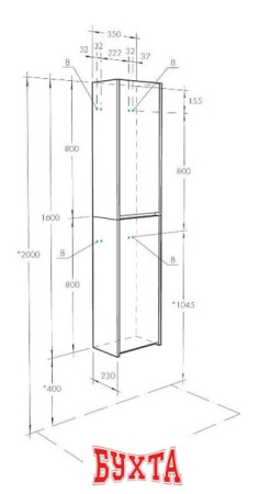 Мебель для ванных комнат Акватон Шкаф с зеркалом Сканди 35 1A255003SDZ90 (белый/дуб рустик)