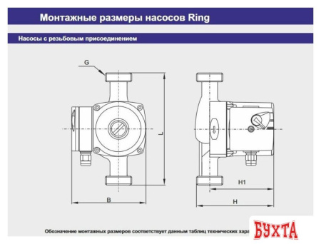 Циркуляционный насос Zota Ring 25-40 S 180 (с гайками)