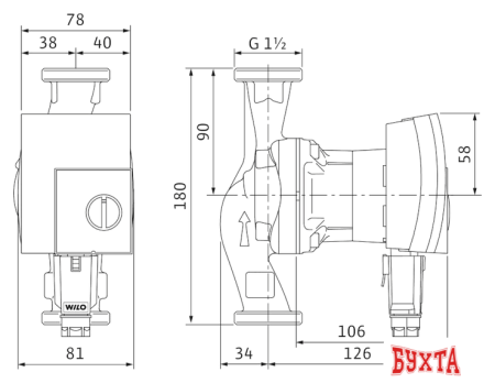 Циркуляционный насос Wilo Yonos PICO 25/1-4