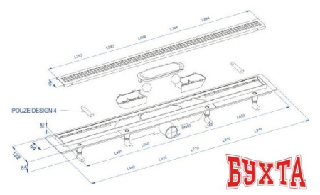 Трап/канал Plast Brno Design SZA3550