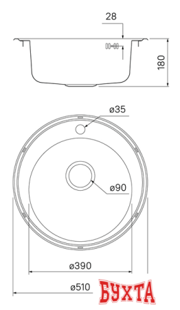 Кухонная мойка IDDIS Basic BAS51P0i77