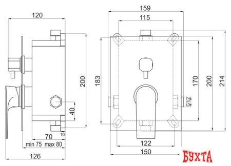 Смеситель Ferro Algeo Square BAQ7P2BOX