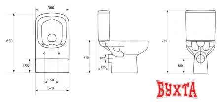 Унитаз Cersanit Colour Clean On 011 KO-COL011-3/5-COn-DL