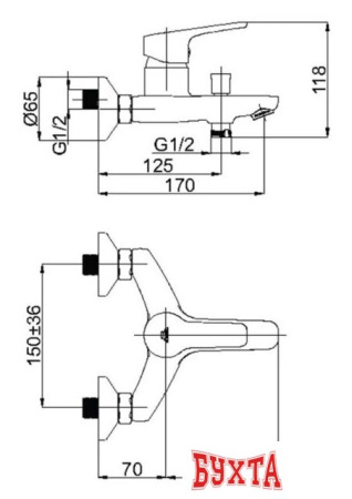 Смеситель Rubineta Uno-10/K (BK2) N100661