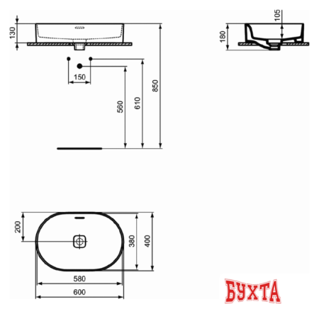 Умывальник Ideal Standard Strada II T360401