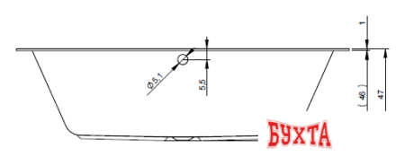 Ванна Riho Lugo 170x75 BB44005 (с каркасом)