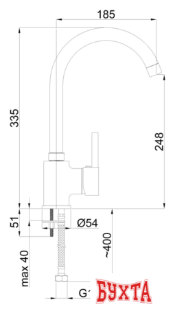 Смеситель Rubineta Ultra-33 (Br) [U30098]