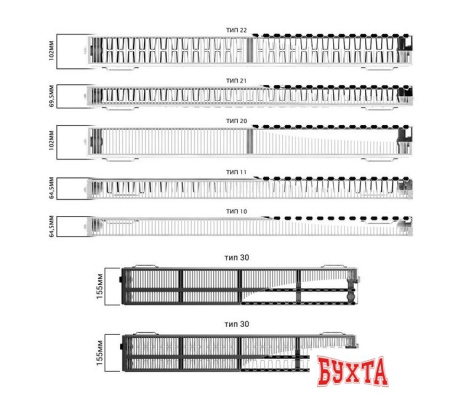 Стальной панельный радиатор Ruterm Compact Type 22 500x1300 (боковое подключение)