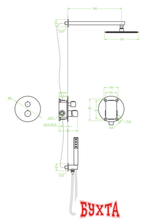 Душевая система  Laveo Pretto BAO 901P