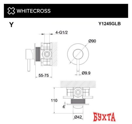 Смеситель Whitecross Y Y1245GLB (брашированное золото)