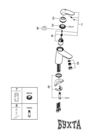 Смеситель Grohe Wave 23748001