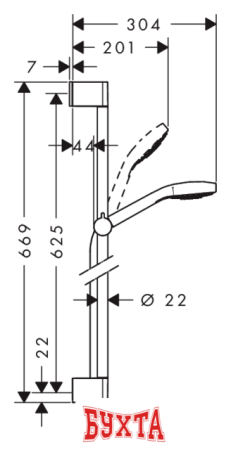 Душевой гарнитур  Hansgrohe Croma Select S (26562400)