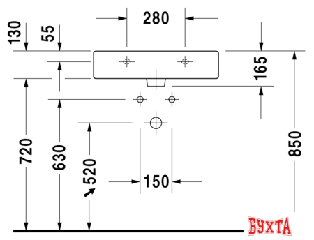 Умывальник Duravit Vero 60x47 (0454600000)