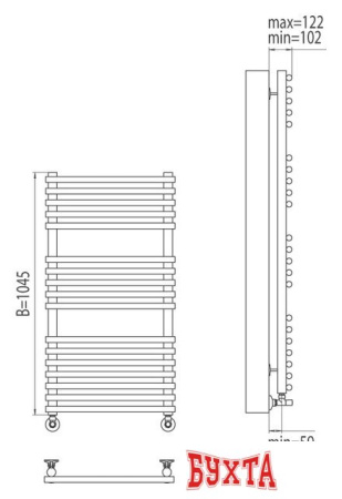 Полотенцесушитель TERMINUS Кремона П17 (500x1046)