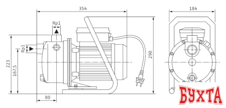 Самовсасывающий насос Wilo Jet WJ 202 (1~230 В)