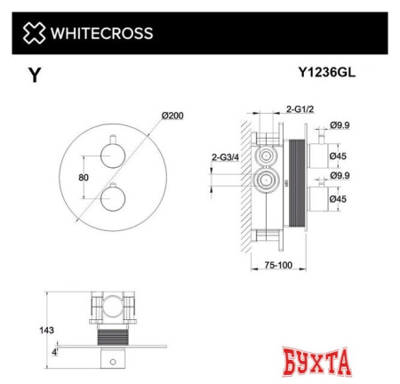 Смеситель Whitecross Y Y1236GL (золото)