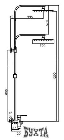 Душевая система  FRAP F24802 (хром)