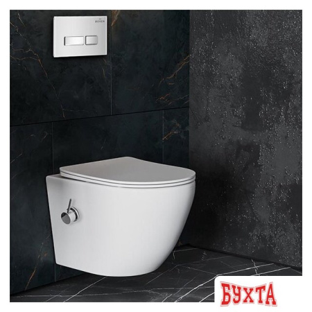 Унитаз подвесной Roxen Antares Bidet в комплекте с инсталляцией StounFix Slim 6 в 1 962866 (кнопка: белое стекло)