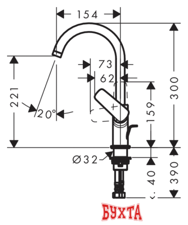 Смеситель Hansgrohe Logis 71130000