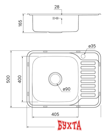 Кухонная мойка IDDIS Basic BAS65PLi77