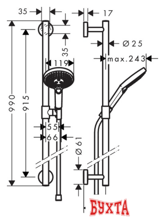 Душевой гарнитур  Hansgrohe Raindance Select S 26322400 (белый/хром)