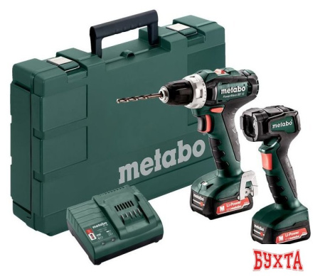 Дрель-шуруповерт Metabo PowerMaxx BS 12 601036900 (с 2-мя АКБ, кейс)