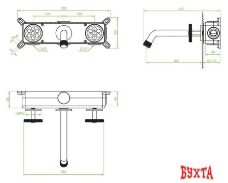 Смеситель Laveo Muro BAU 722P