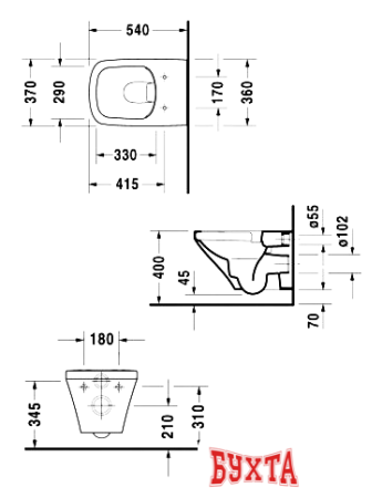 Унитаз Duravit DuraStyle Rimmless 45510900A1