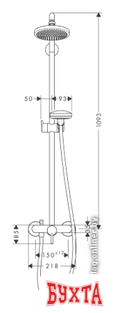 Душевая система  Hansgrohe Croma 100 Showerpipe (27154000)