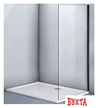 Душевая стенка Veconi 70x195 KP12B-70-01-C7 (стекло прозрачное/черный)