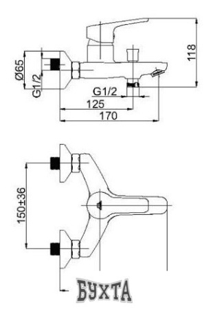 Смеситель Rubineta Uno-10/K (BK2) N10D661