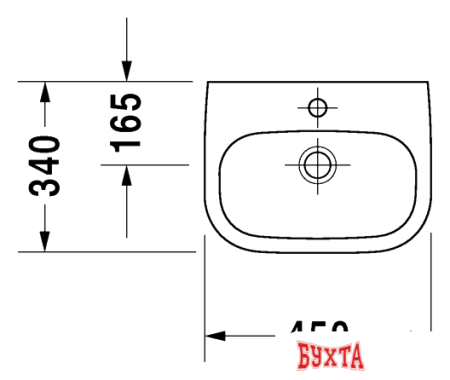 Умывальник Duravit D-Code 45x34 (07054500002)