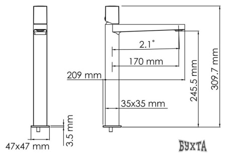 Смеситель Wasserkraft Naab 8603H