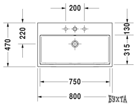 Умывальник Duravit Vero Air 80 2350800000