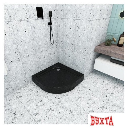 Душевой поддон Метакам Classic Black N 90x90 АПS_013574 (закругленный)