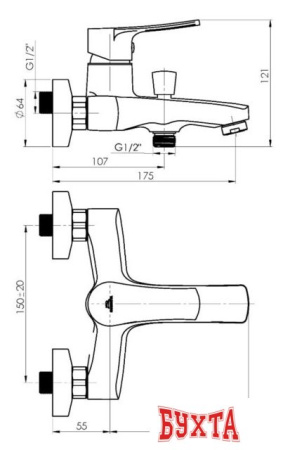 Смеситель Rubineta Nica-10/K