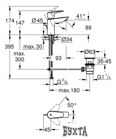 Смеситель Grohe Bauedge 23328001