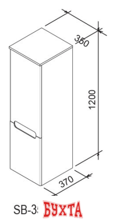 Мебель для ванных комнат Ravak Шкаф-пенал SB Classic 350 L (береза/белый) [X000000311]