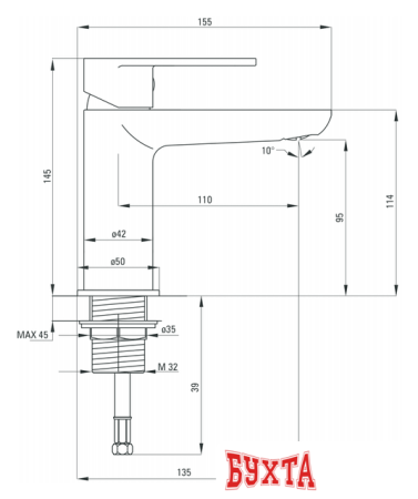 Смеситель Deante Alpinia BGA 021M