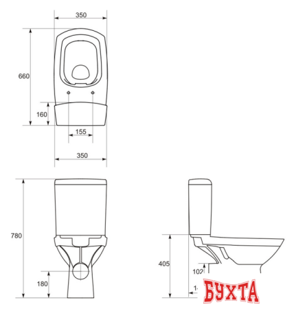 Унитаз Cersanit Carina New Clean On KO-CAR011-3/5-CON-S-DL