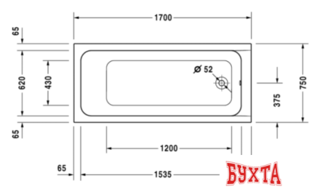 Ванна Duravit 170x75 700100000000000