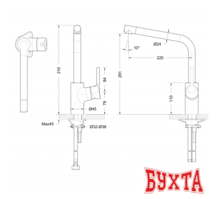 Смеситель Bravat Palace F7172217CP-1-RUS