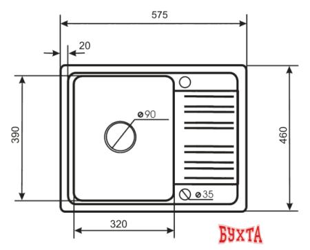 Кухонная мойка Aquasanita Notus SQ102AW (black metallic 601)