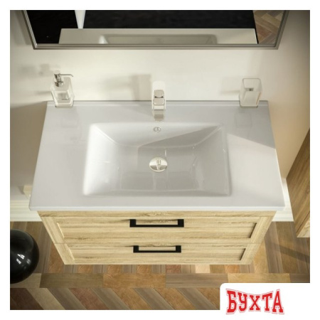 Мебель для ванных комнат Аква Родос Тумба Инари 75 ОР0002524 с умывальником Arte 75 (дуб небраска)